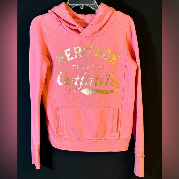 American Eagle Outfitters Tops - American Eagle Hoodie Pink/Gold XS